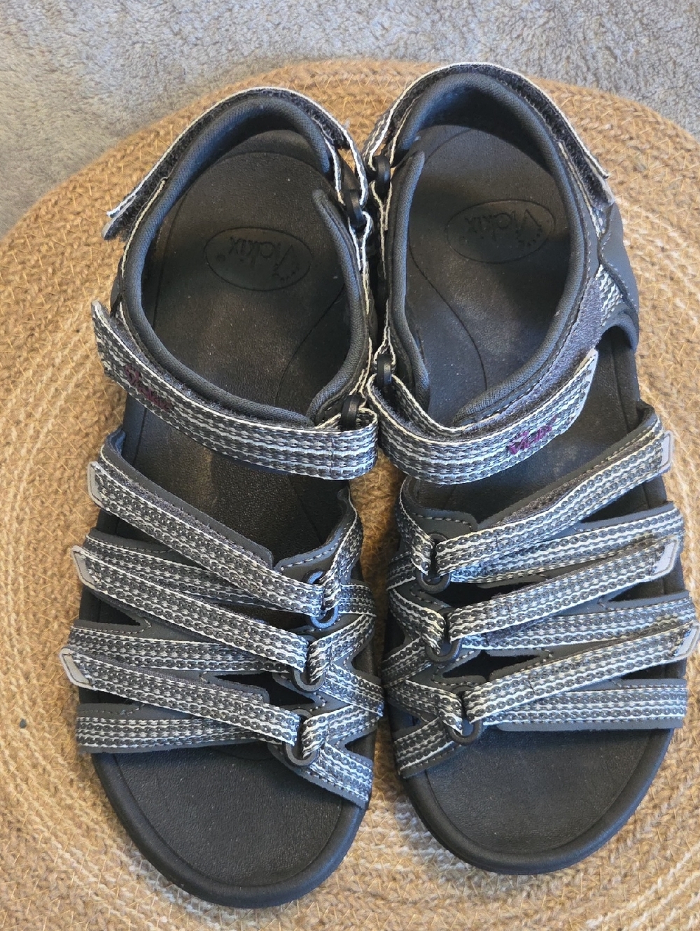 Viakix Grey Strappy Velcro Sandals